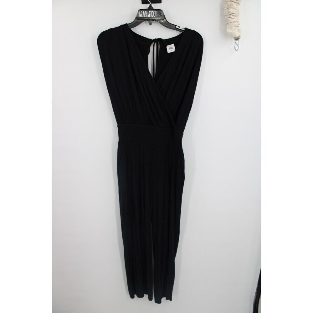 CAbi 5577 Downtown Sleeveless Wide Leg Jersey Jumpsuit Black Women's Size S EUC - Picture 2 of 12
